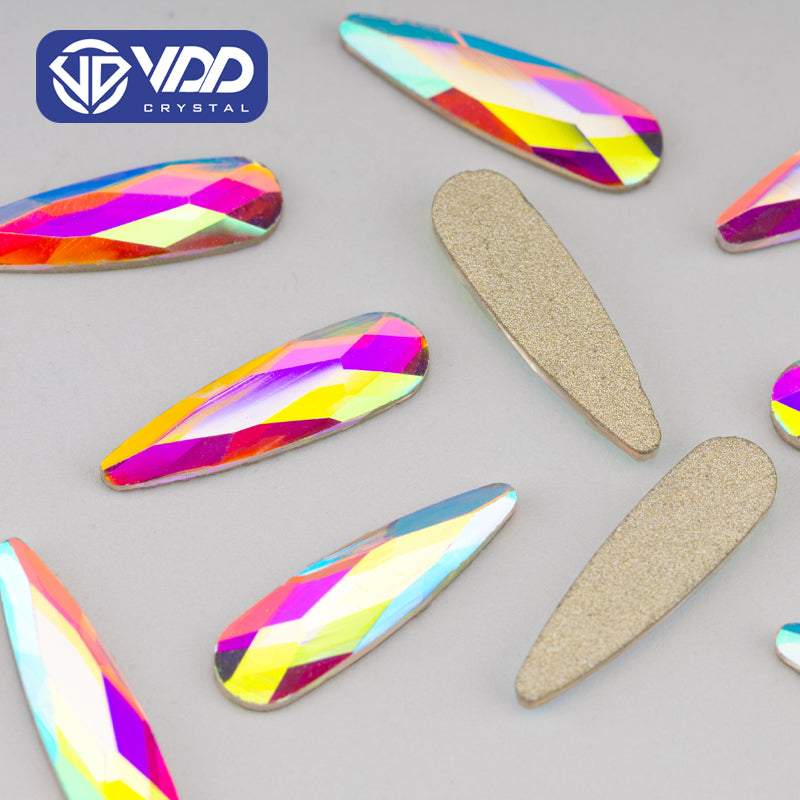 VDD 4x14mm - SAB11 100/500/1440Pcs Glass Shape Crystal Rhinestones Crystal AB Flatback Glitter Stones For DIY Nail Art Decorations SAB Series