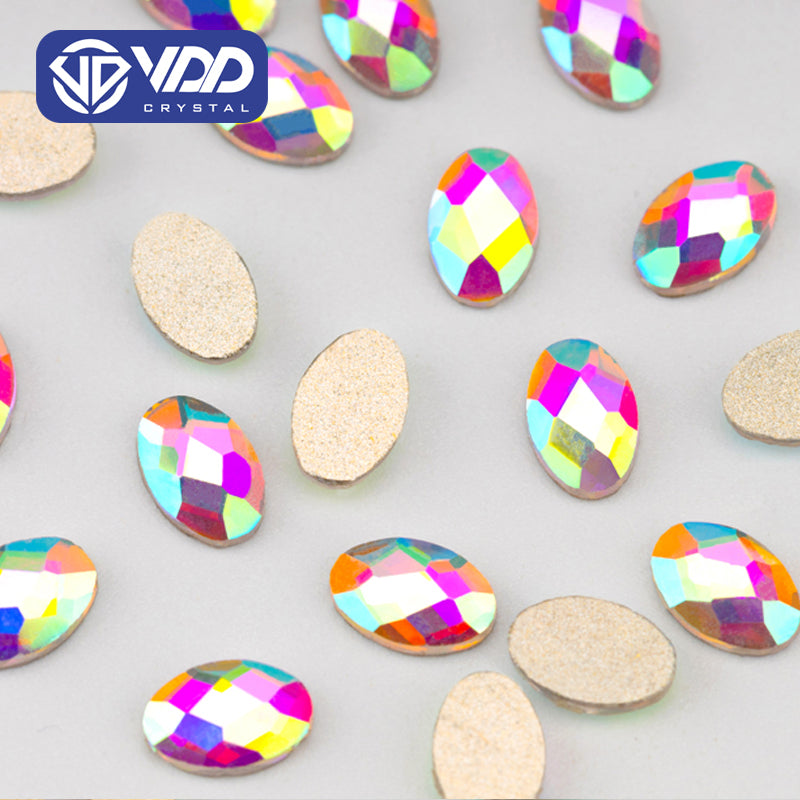 VDD 4x6mm - SAB17 100/500/1440Pcs Glass Shape Crystal Rhinestones Crystal AB Flatback Glitter Stones For DIY Nail Art Decorations SAB Series