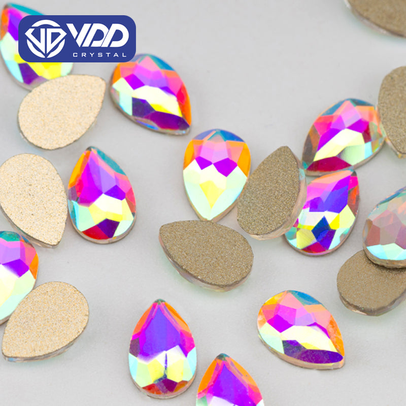 VDD 4x6mm - SAB19 100/500/1440Pcs Glass Shape Crystal Rhinestones Crystal AB Flatback Glitter Stones For DIY Nail Art Decorations SAB Series