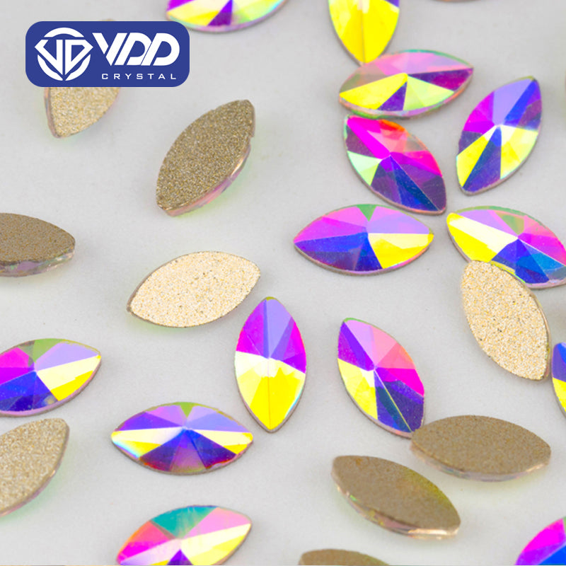 VDD 3x6mm - SAB23 100/500/1440Pcs Glass Shape Crystal Rhinestones Crystal AB Flatback Glitter Stones For DIY Nail Art Decorations SAB Series