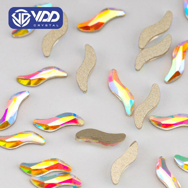 VDD 1.5x7mm - SAB34 100/500/1440Pcs Glass Shape Crystal Rhinestones Crystal AB Flatback Glitter Stones For DIY Nail Art Decorations SAB Series
