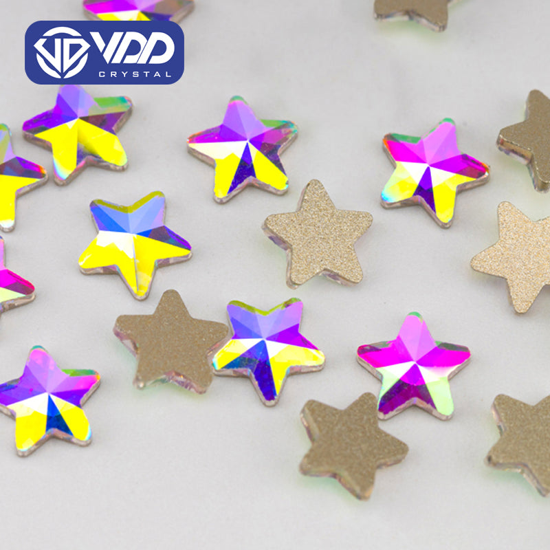 VDD 6x6mm - SAB37 100/500/1440Pcs Glass Shape Crystal Rhinestones Crystal AB Flatback Glitter Stones For DIY Nail Art Decorations SAB Series