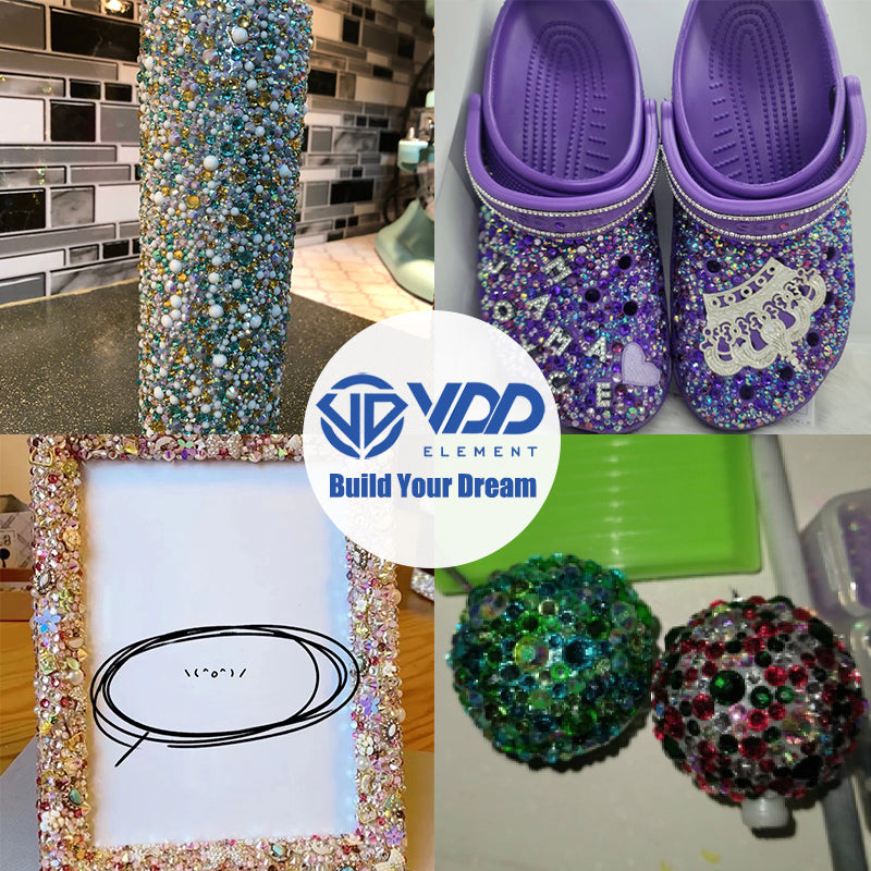 VDD S55-01 30g/100g Mix Size 2-6mm Resin Rhinestones Crystals Non Hot Fix Color AB Flat Back Stones For DIY Crafts Nail Art Decorations