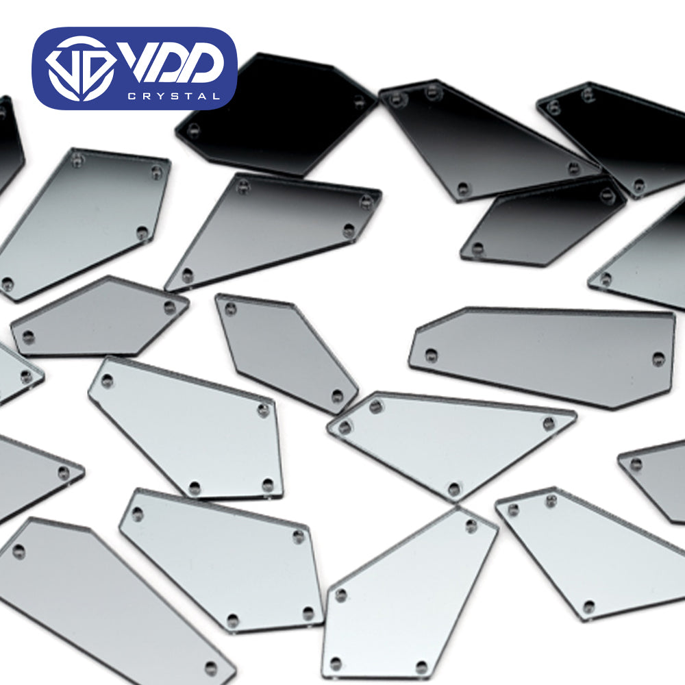 VDD 30/60/200Pcs Mix Size Grey Acrylic Mirror Sewing Rhinestones SewOn DIY Crafts FlatBack Sewing Stones For Garment Decorations