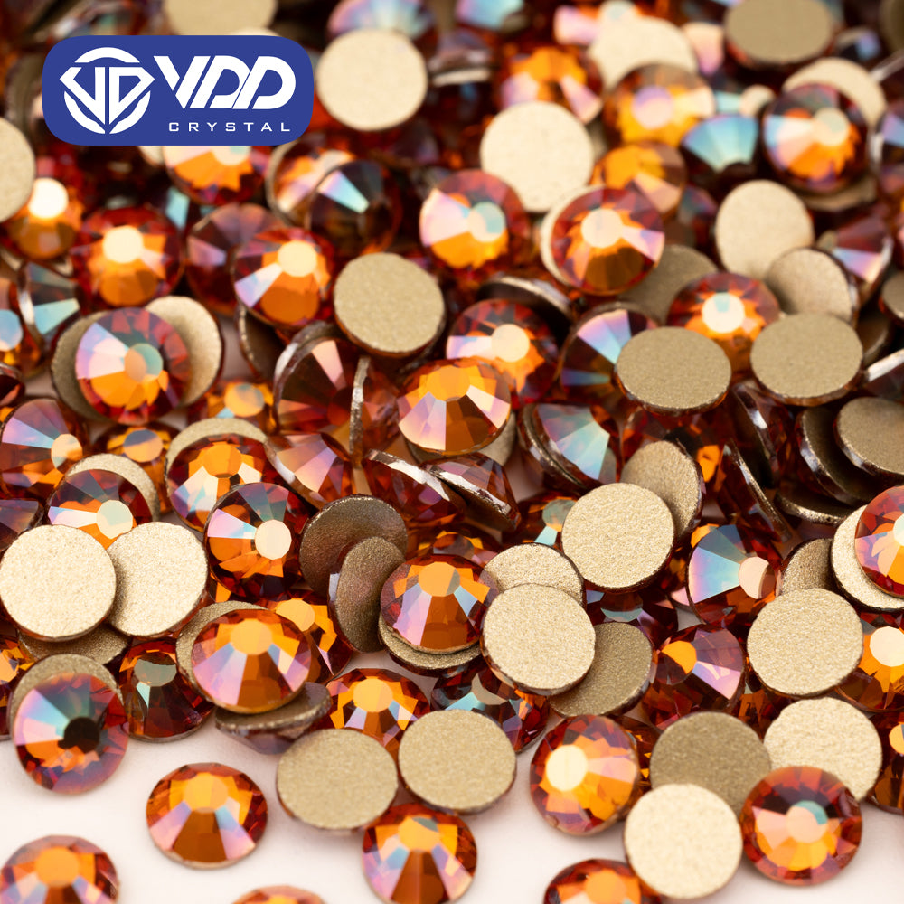 VDD 126 Sun Star High Quality Glass Rhinestones Crystal Gold Flatback Strass Stones For Nail Art Crafts DIY Decorations