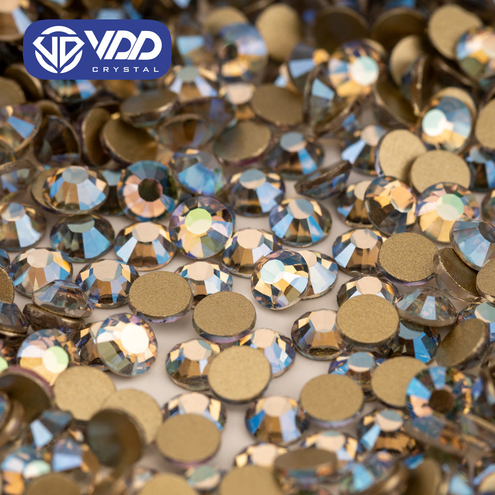 VDD 223 Sea Light High Quality Glass Rhinestones Crystal Gold Flatback Strass Stones For Nail Art Crafts DIY Decorations