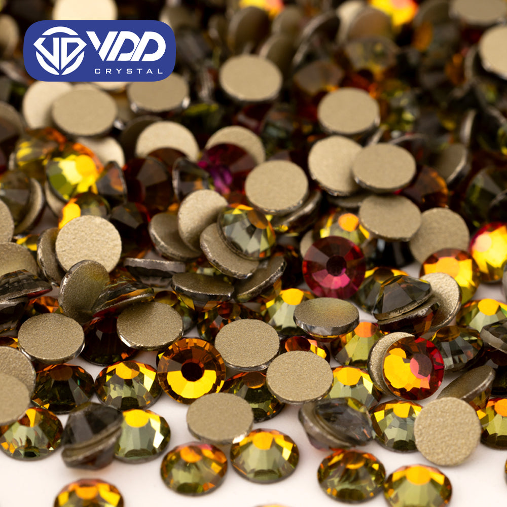 VDD 062 Volcano High Quality Glass Rhinestones Crystal Gold Flatback Strass Stones For Nail Art Crafts DIY Decorations
