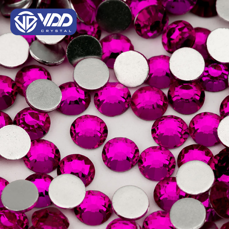 VDD 128 Berry Rose Ocean Series High Quality Non-hotfix Glass Crystal Rhinestones Flatback Strass Stones
