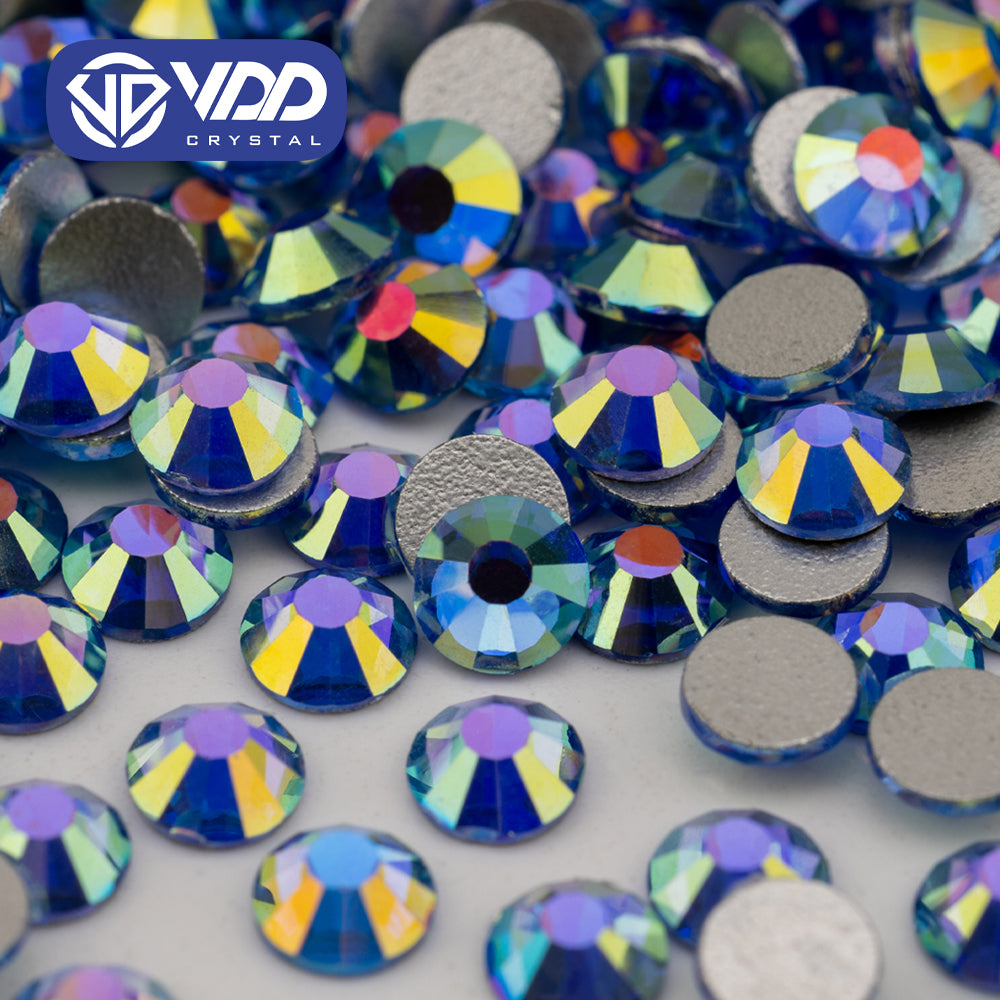 VDD 435 Glitz-Blue SS4-SS30 High Quality Glass Rhinestones Crystal Flatback Strass Diamond Stones For DIY Nail Art Accessories
