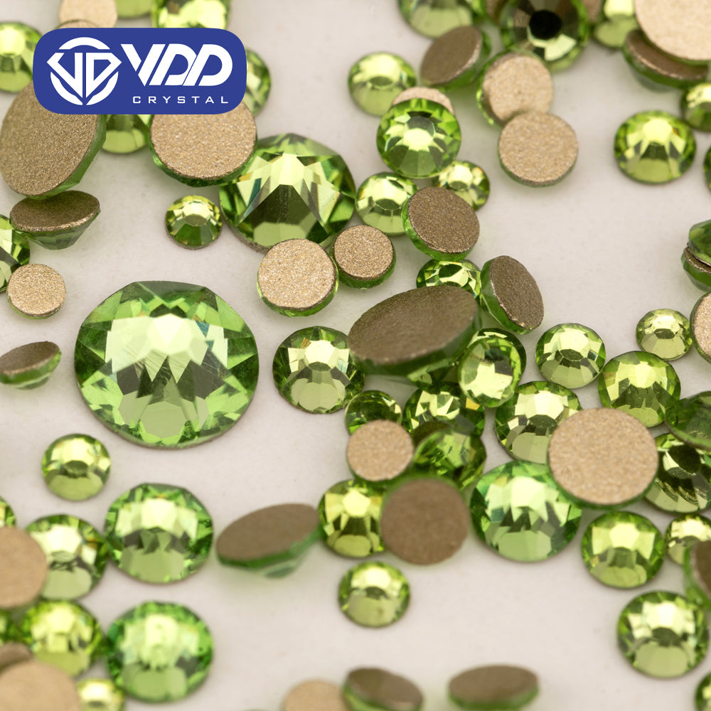 VDD 019 Peridot Mix Size SS6-SS30 2088+1012 Non-hotfix Rhinestones High Quality AAAAA Glass Crystal Flatback Strass Stones BBmix-B214