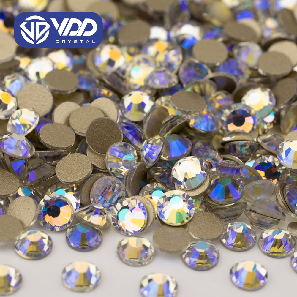 VDD 061 Moon Shadow High Quality Glass Rhinestones Crystal Gold Flatback Strass Stones For Nail Art Crafts DIY Decorations