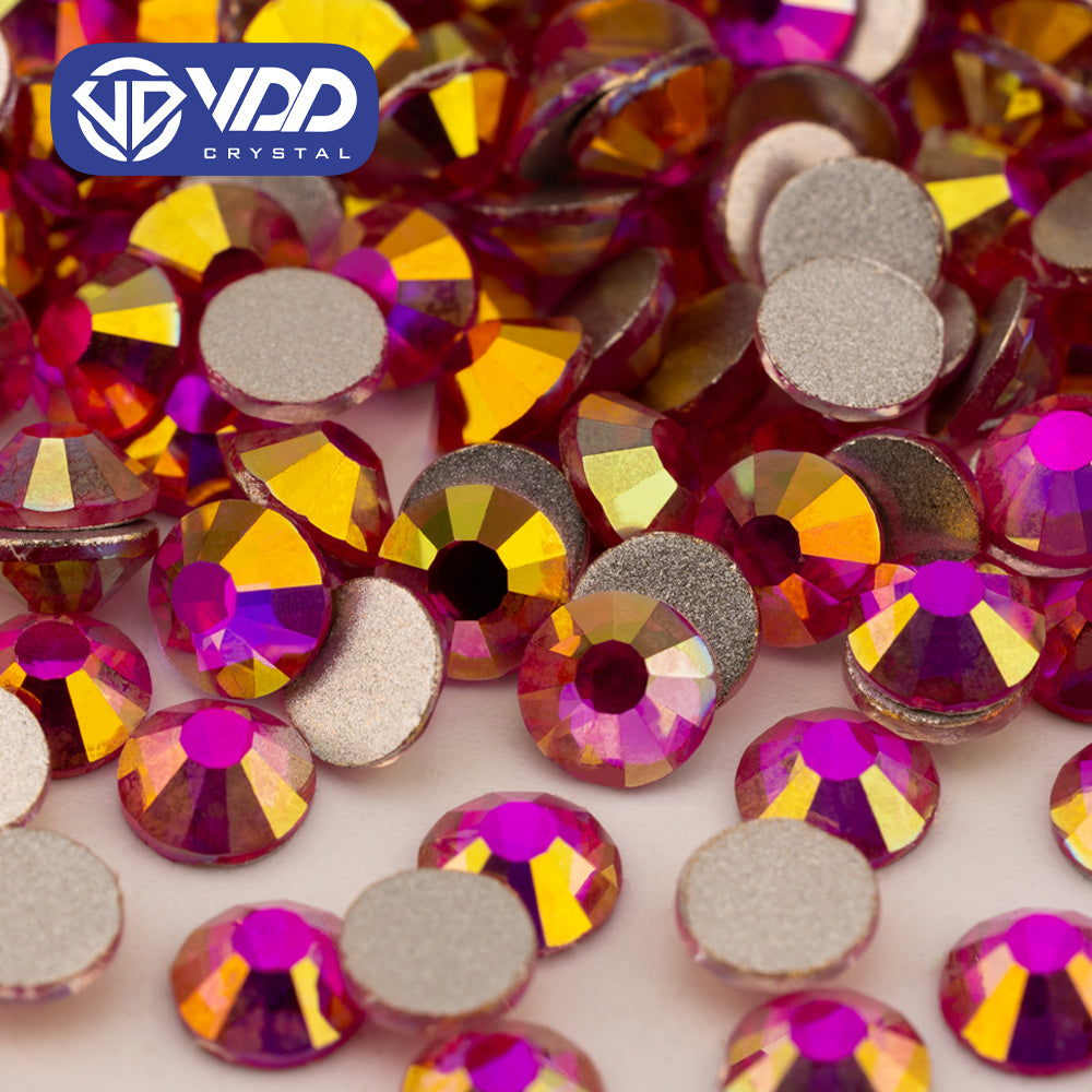 VDD 438 Glitz-Magenta SS4-SS30 High Quality Glass Rhinestones Crystal Flatback Strass Diamond Stones For DIY Nail Art Accessories