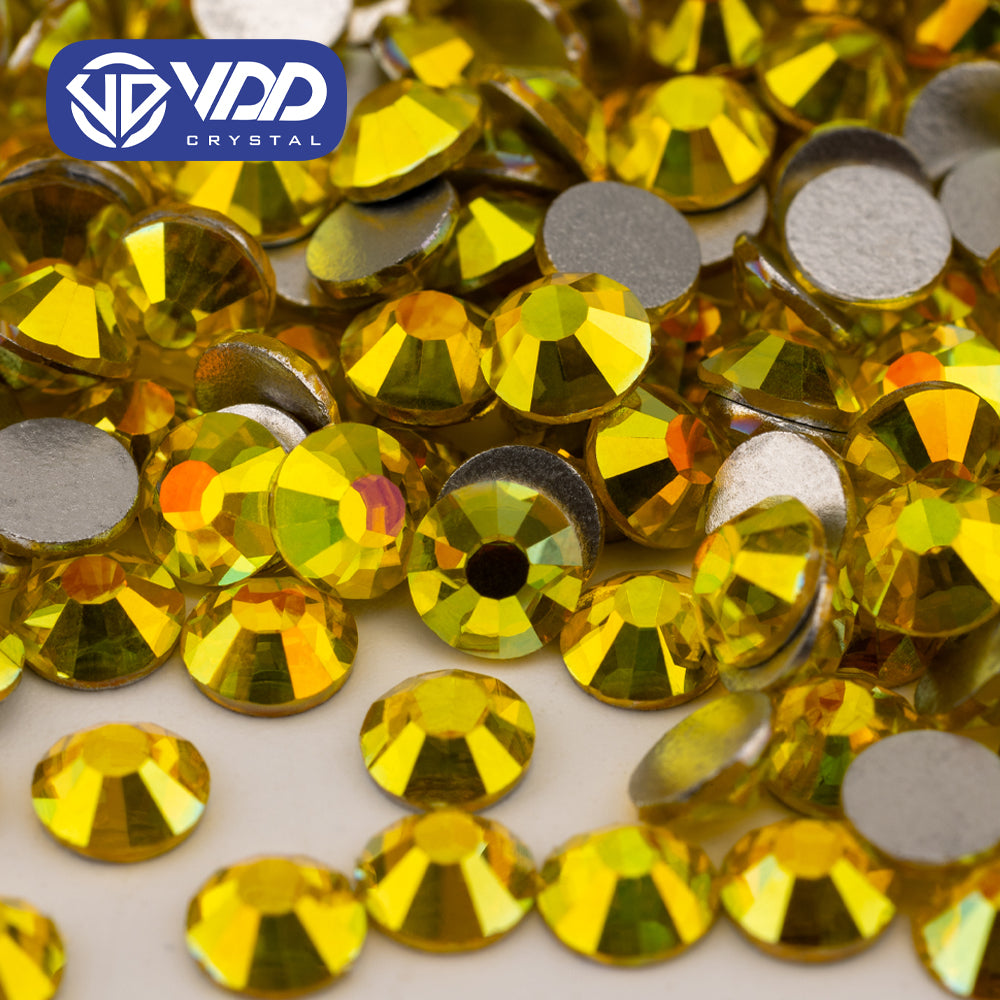VDD 430 Glitz-Citrine SS4-SS30 High Quality Glass Rhinestones Crystal Flatback Strass Stones For DIY Nail Art Accessories