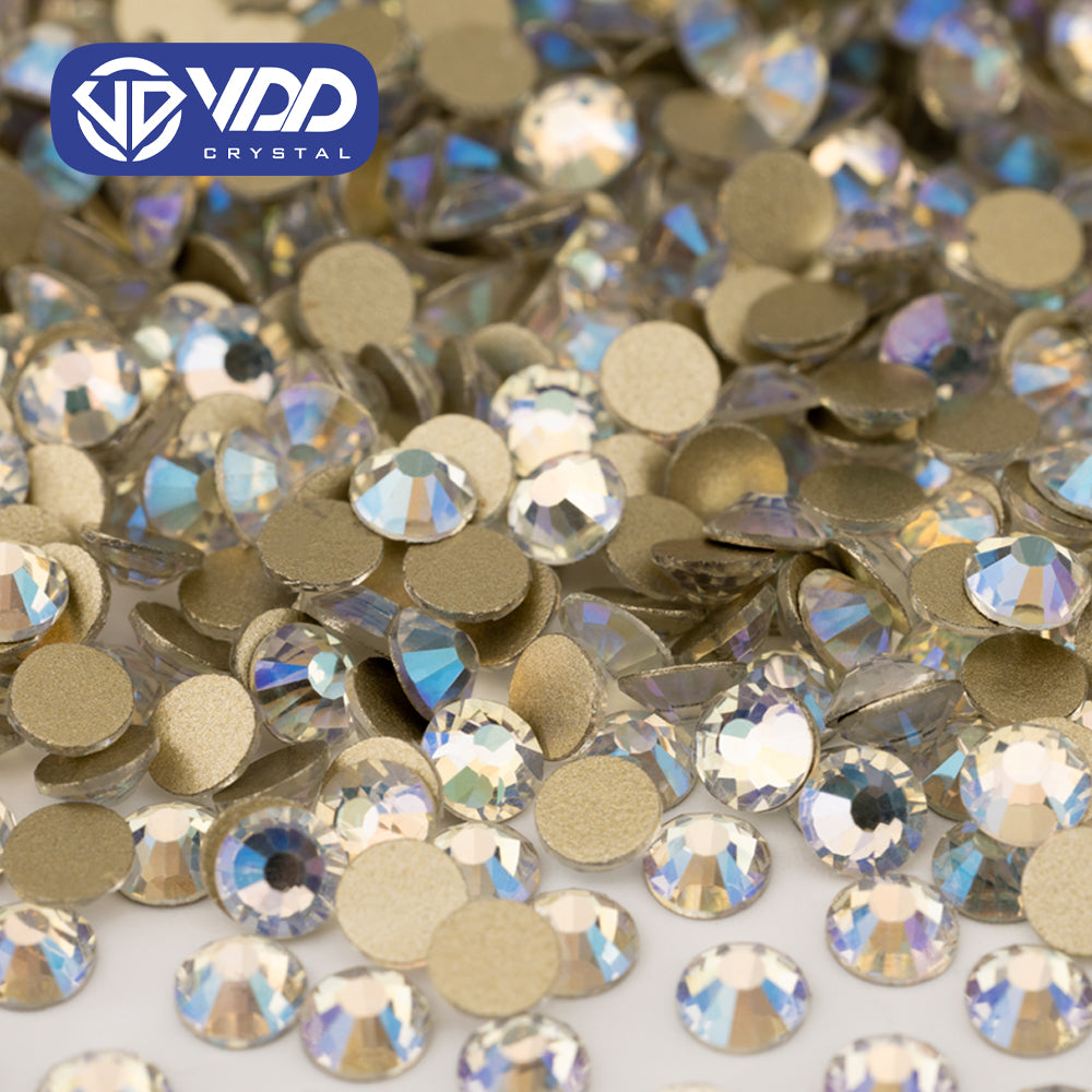 VDD 060 Moonlight High Quality Glass Rhinestones Crystal Gold Flatback Strass Stones For Nail Art Crafts DIY Decorations