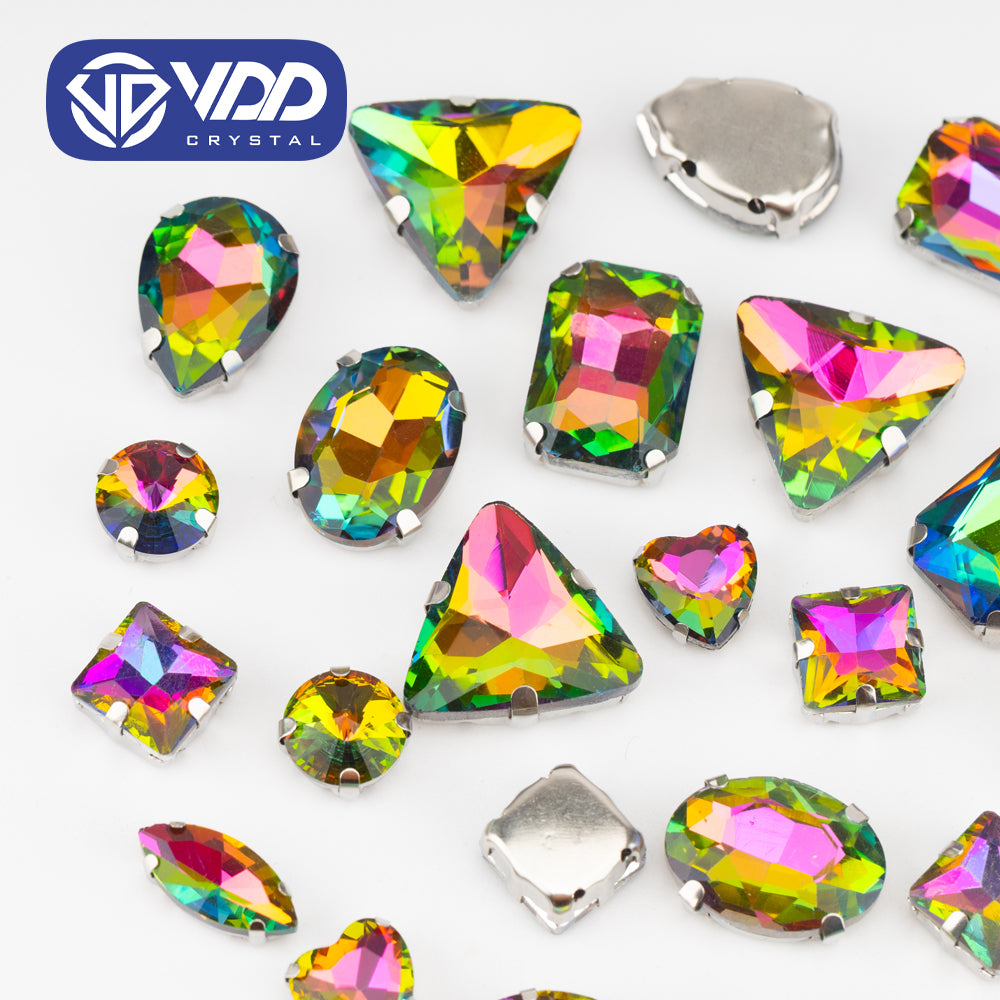 VDD Virrail Medium Multi Shape Mix Size Glass Sew on Rhinestones Crystal Flatback Stones For DIY Shoes Accessories
