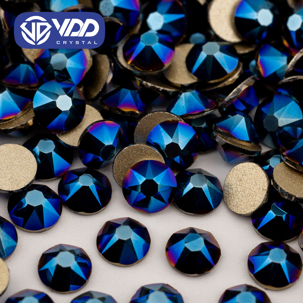 VDD 068 Metallic Blue SS16-SS30 High Quality 2088 Crystal Rhinestones 8 Big 8 Small Flat Back Diamond DIY Nail Art Decorations