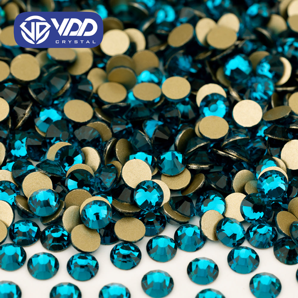 VDD 025 Indicolite High Quality Glass Rhinestones Crystal Gold Flatback Strass Stones For Nail Art Crafts DIY Decorations