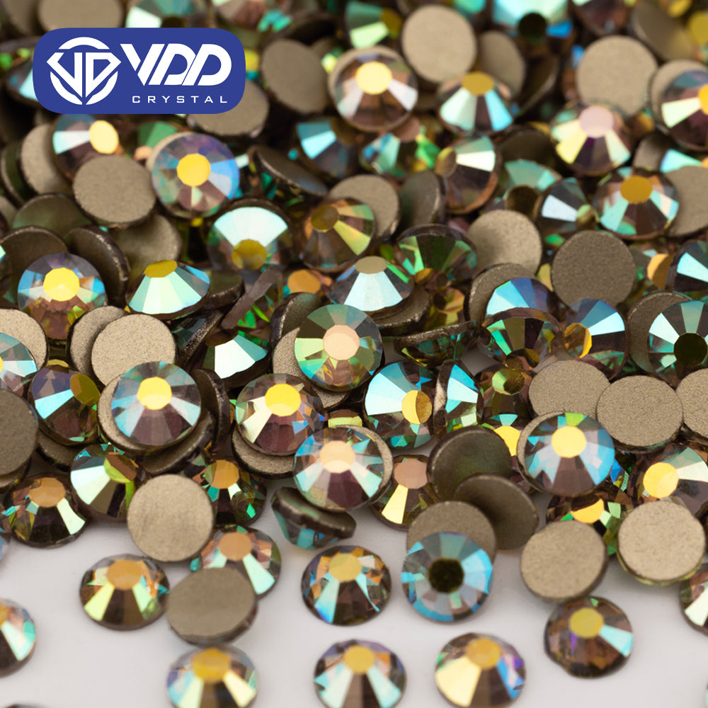 VDD 124 Summer High Quality Glass Rhinestones Crystal Gold Flatback Strass Stones For Nail Art Crafts DIY Decorations