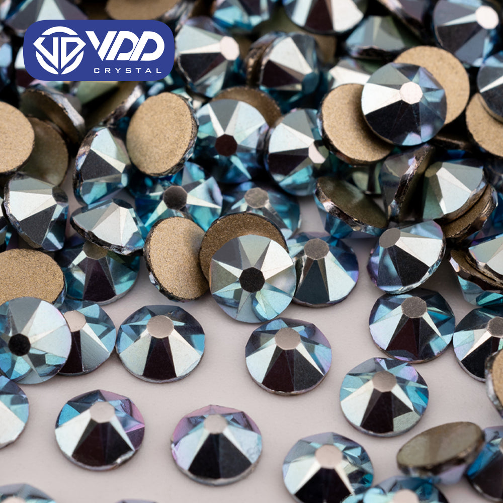 VDD 167 Ice Metal Blue SS16-SS30 High Quality 2088 Rhinestones Crystal 8 Big 8 Small Flatback Stones For DIY Nail Art Decoration