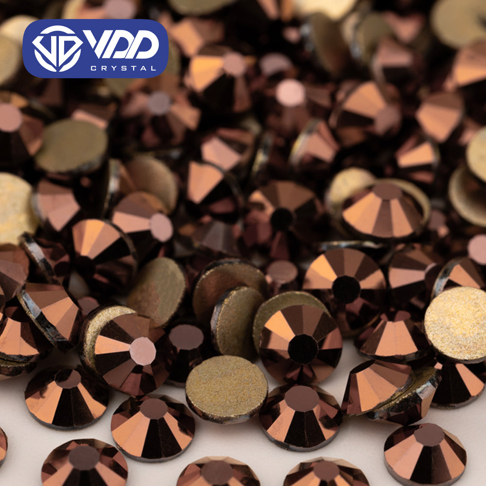 VDD 069 Rose Gold High Quality Glass Rhinestones Crystal Gold Flatback Strass Stones For Nail Art Crafts DIY Decorations