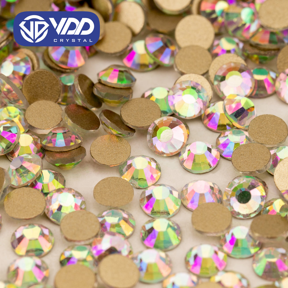VDD 222 Spring Bloom High Quality Glass Rhinestones Crystal Gold Flatback Strass Stones For Nail Art Crafts DIY Decorations