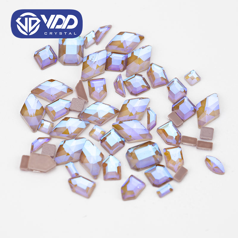 VDD Violet Mix Shape Non-hotfix Rhinestones Glass Crystal Flatback Strass Stones Shape