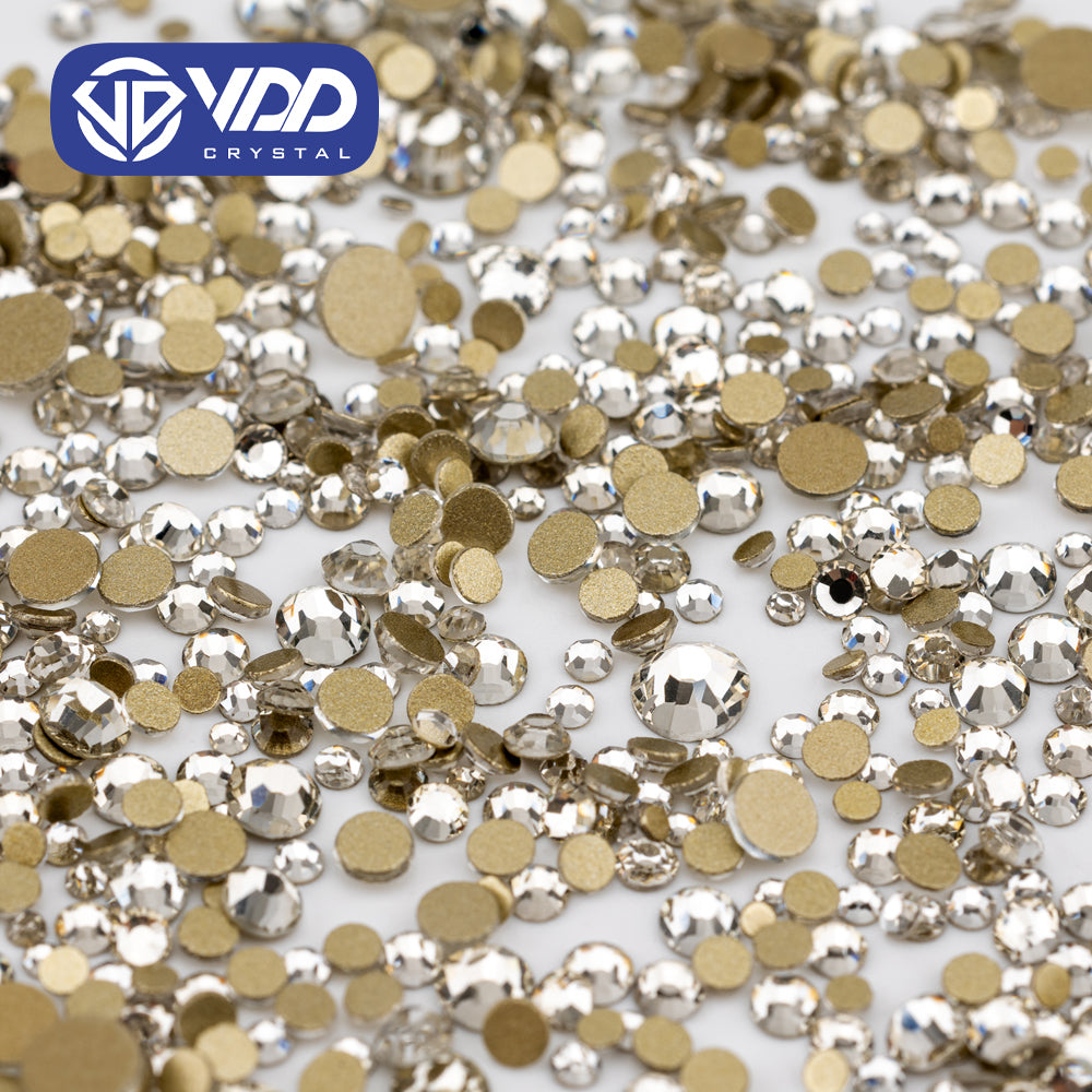 VDD 001 Crystal  Mix Size SS4-SS20 Gold-Back Rhinestones High Quality Glass Crystal Flatback Strass Stones AAmix-A01