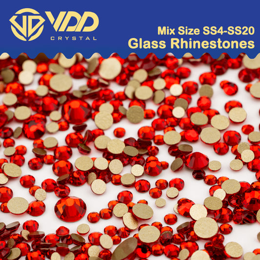 VDD 013 Siam Mix Size SS4-SS20 Clear Crystal Rhinestones Non-hotfix Gold Flatback Glitter Stones Nail Art Crafts DIY Decorations