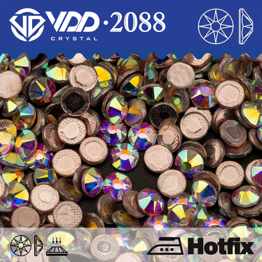 VDD 055 Crystal AB SS6-SS30 Top Quality AAAAA Hot-Fix 2088 Glass Rhinestones Crystal Flatback 8 Big 8 Small Glitter Stones DIY Clothes Garment