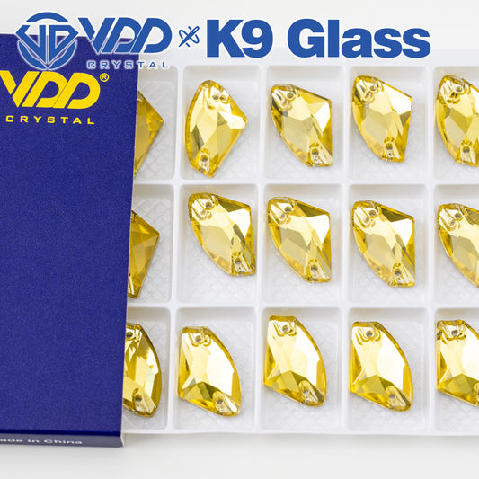 VDD S105 Sun.Topaz Galactic Top Quality K9 Glass Sew on Rhinestones Crystal Flatback Sewing Stones for Clothes Decorations