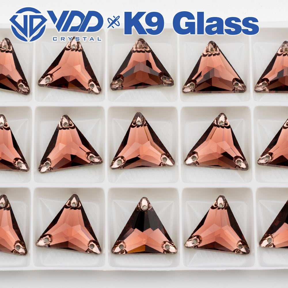 VDD S111 Wine Triangle Top Quality K9 Glass Sew on Rhinestones Crystal Flatback Sewing Stones for Clothes Decorations