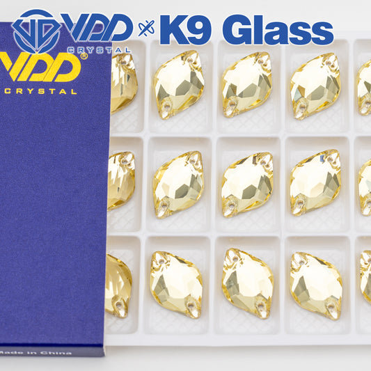 VDD S104 Jonquil  Lemon Top Quality K9 Glass Sew on Rhinestones Crystal Flatback Sewing Stones for Clothes Decorations