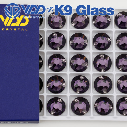 VDD S120 Tanzanite 8 Big 8 Small Top Quality K9 Glass Sew on Rhinestones Crystal Flatback Sewing Stones for Clothes Decorations