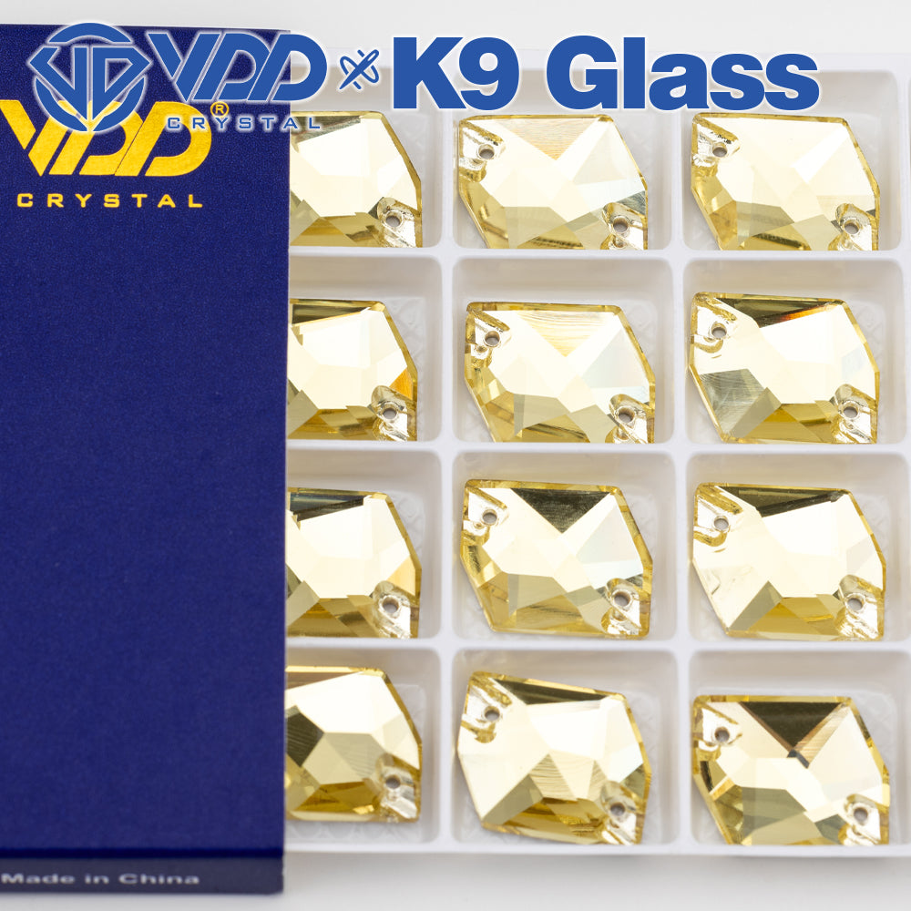 VDD S104 Jonquil Cosmic Top Quality K9 Glass Sew on Rhinestones Crystal Flatback Sewing Stones for Clothes Decorations
