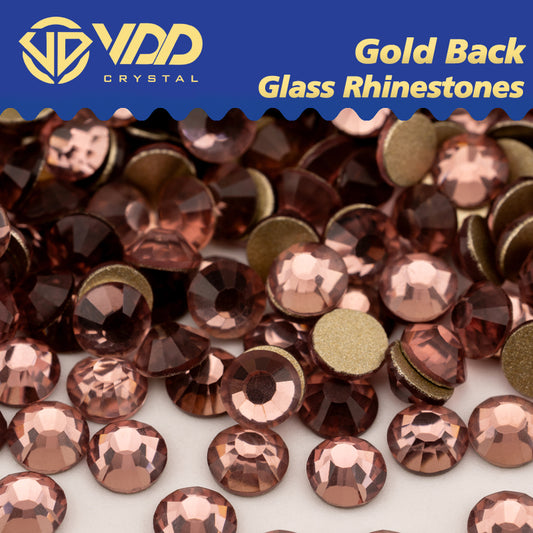 VDD  032 Lt.Amethyst High Quality Glass Rhinestones Crystal Gold Flatback Strass Stones For Nail Art Crafts DIY Decorations