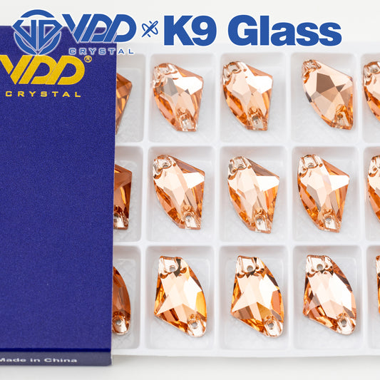 VDD S108 Peach Fuzz Galactic Top Quality K9 Glass Sew on Rhinestones Crystal Flatback Sewing Stones for Clothes Decorations
