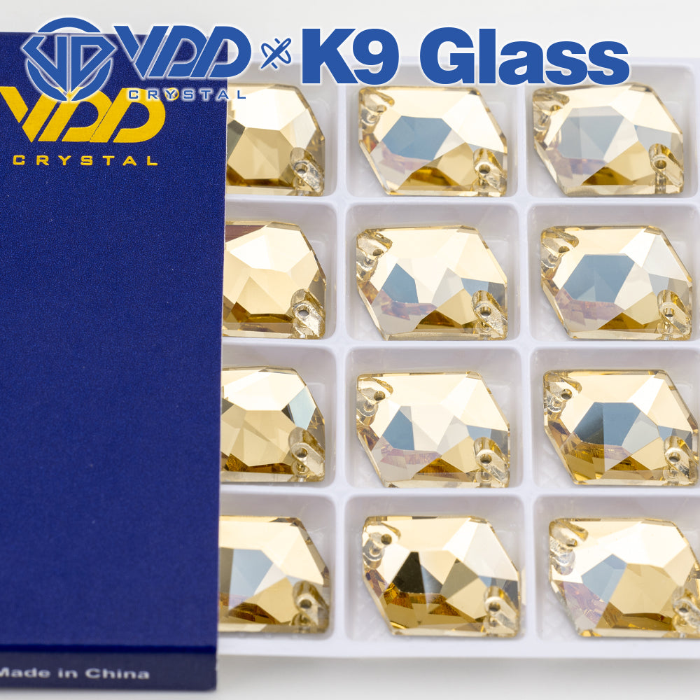VDD S257 Golden Shadow Cosmic Top Quality K9 Glass Sew on Rhinestones Crystal Flatback Sewing Stones for Clothes Decorations