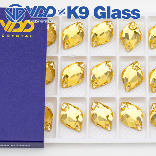 VDD S105 Sun.Topaz  Lemon Top Quality K9 Glass Sew on Rhinestones Crystal Flatback Sewing Stones for Clothes Decorations