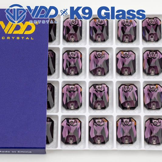 VDD S120 Tanzanite Emerald Cut  Top Quality K9 Glass Sew on Rhinestones Crystal Flatback Sewing Stones for Clothes Decorations