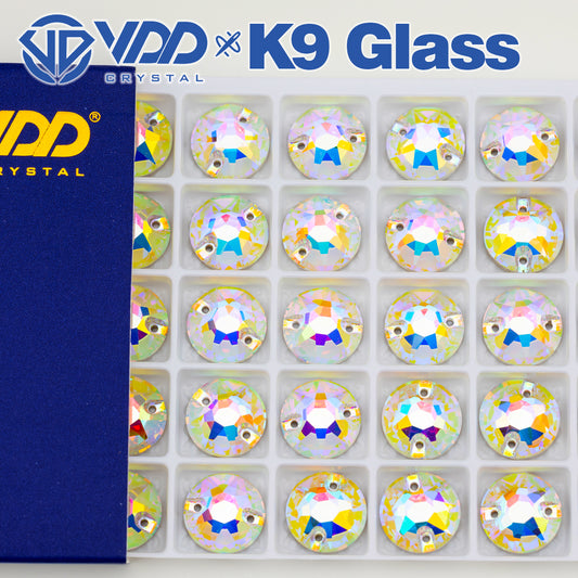 VDD S255 Crystal AB 8 Big 8 Small Top Quality K9 Glass Sew on Rhinestones Crystal Flatback Sewing Stones for Clothes Decorations