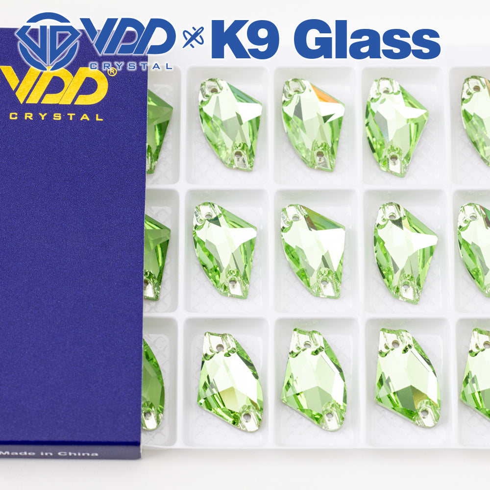 VDD S112 Lt.Peridot Galactic Top Quality K9 Glass Sew on Rhinestones Crystal Flatback Sewing Stones for Clothes Decorations