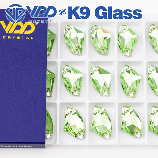 VDD S112 Lt.Peridot Galactic Top Quality K9 Glass Sew on Rhinestones Crystal Flatback Sewing Stones for Clothes Decorations
