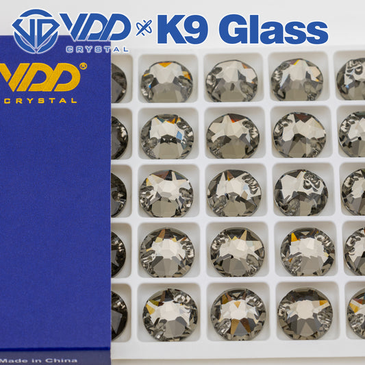 VDD S103 Black Diamond  8 Big 8 Small Top Quality K9 Glass Sew on Rhinestones Crystal Flatback Sewing Stones for Clothes Decorations