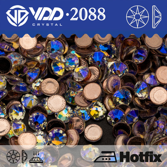 VDD 061 Moon Shadow SS6-SS30 Top Quality AAAAA Hot-Fix 2088 Glass Rhinestones Crystal Flatback 8 Big 8 Small Glitter Stones DIY Clothes Garment