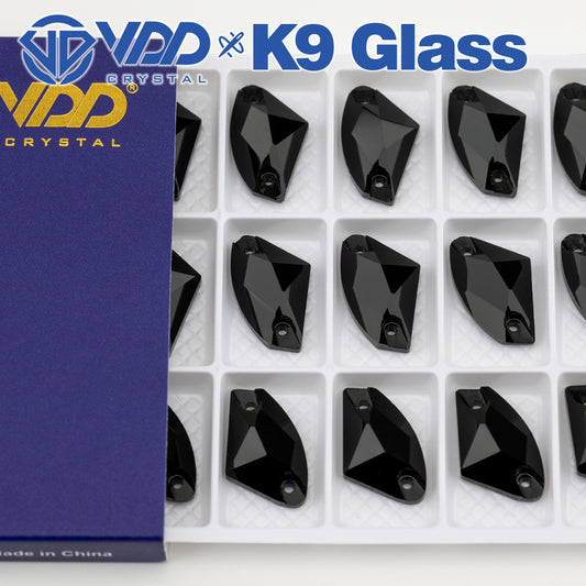 VDD S102 Jet Galactic Top Quality K9 Glass Sew on Rhinestones Crystal Flatback Sewing Stones for Clothes Decorations