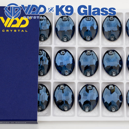 VDD S119 Montana Oval Top Quality K9 Glass Sew on Rhinestones Crystal Flatback Sewing Stones for Clothes Decorations