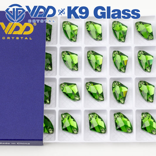VDD S113 Fern Green Galactic Top Quality K9 Glass Sew on Rhinestones Crystal Flatback Sewing Stones for Clothes Decorations