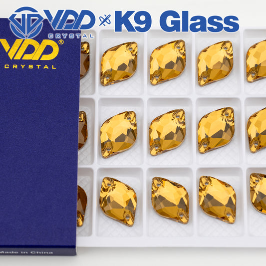 VDD S106 Lt.Co.Topaz Lemon Top Quality K9 Glass Sew on Rhinestones Crystal Flatback Sewing Stones for Clothes Decorations