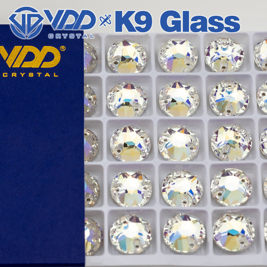 VDD S256 Moonlight  8 Big 8 Small Top Quality K9 Glass Sew on Rhinestones Crystal Flatback Sewing Stones for Clothes Decorations