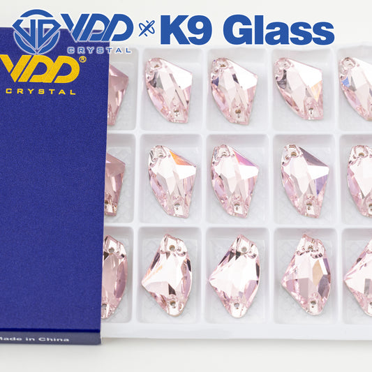 VDD S121 Light Rose Galactic Top Quality K9 Glass Sew on Rhinestones Crystal Flatback Sewing Stones for Clothes Decorations